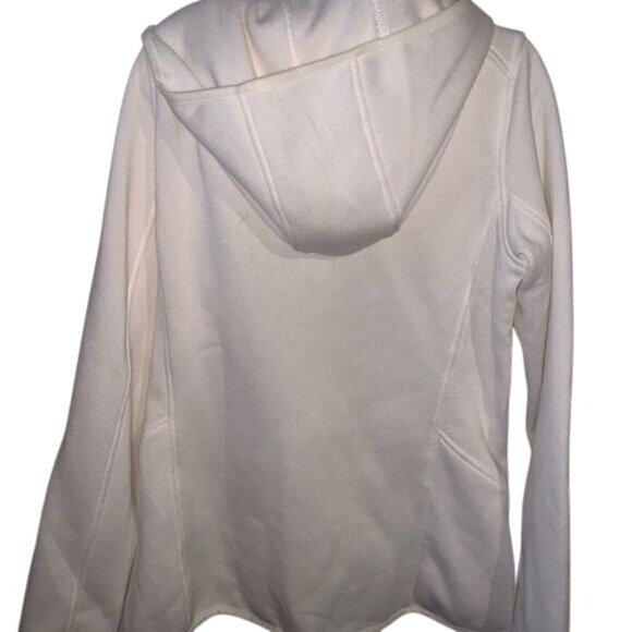 Andrew Marc Womens White Full-Zip Hooded Jacket S Polyester & Fleece - Picture 6 of 8